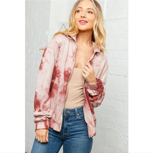 Soft Pink Tie Dye Jacket - Picture 3 of 5
